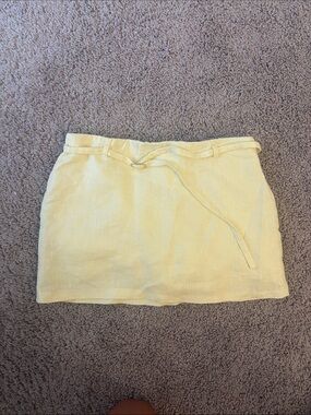 Abercrombie Yellow Linen Mini Skirt with belt